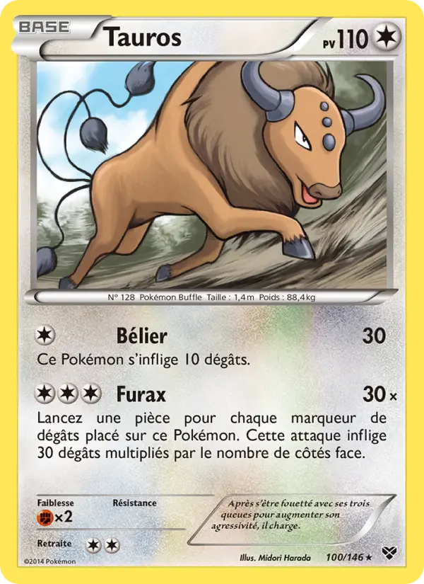 Carte Pokémon Tauros 100