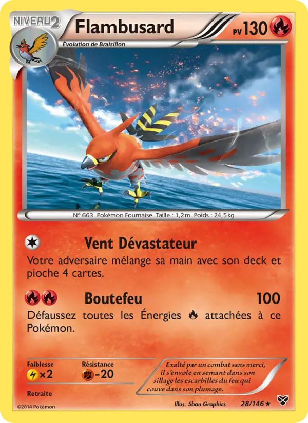 Carte Pokémon Flambusard 28