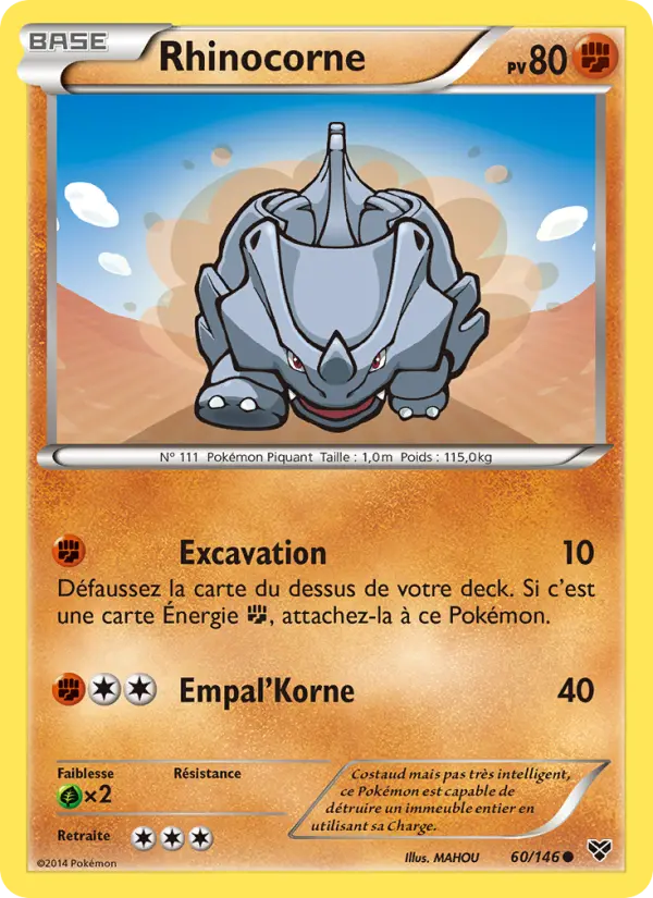 Carte Pokémon Rhinocorne 60