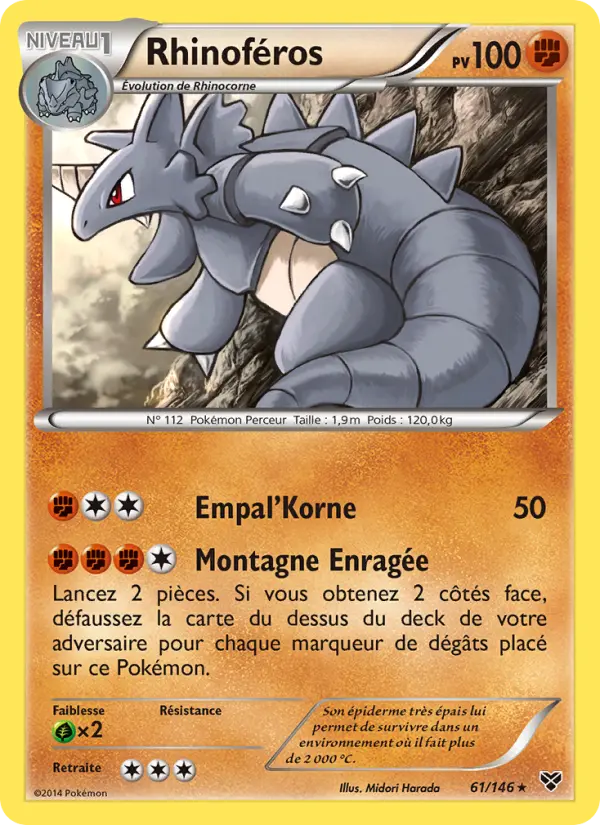 Carte Pokémon Rhinoféros 61