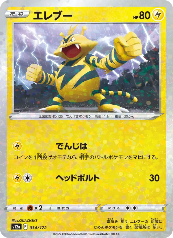 Carte Pokémon エレブー 034