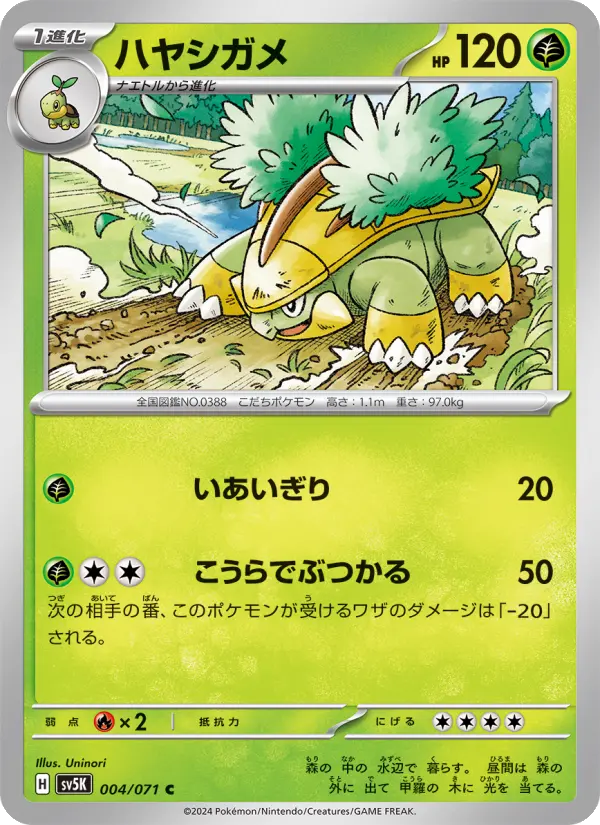 Carte Pokémon ハヤシガメ 004