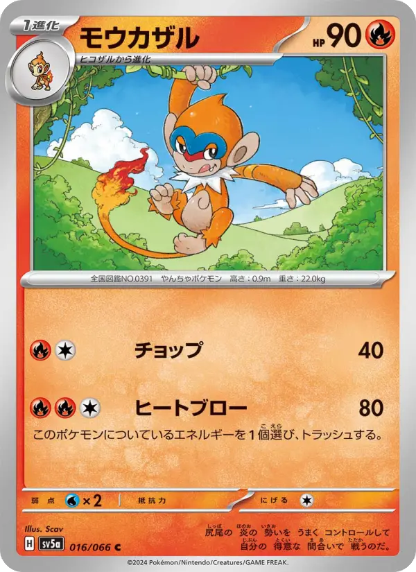 Carte Pokémon モウカザル 016