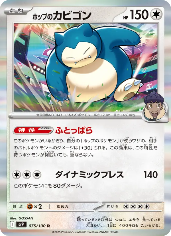 Carte Pokémon ホップのカビゴン 075
