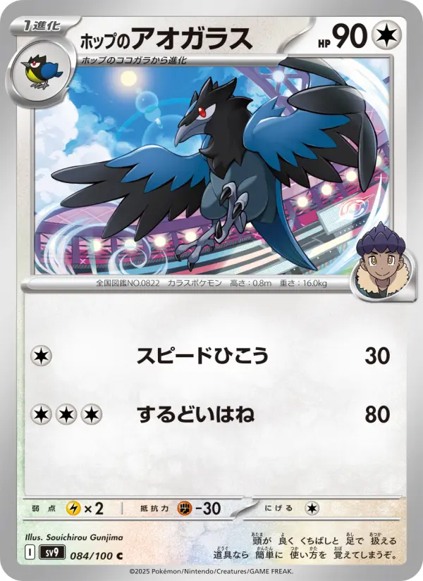 Carte Pokémon ホップのアオガラス 084