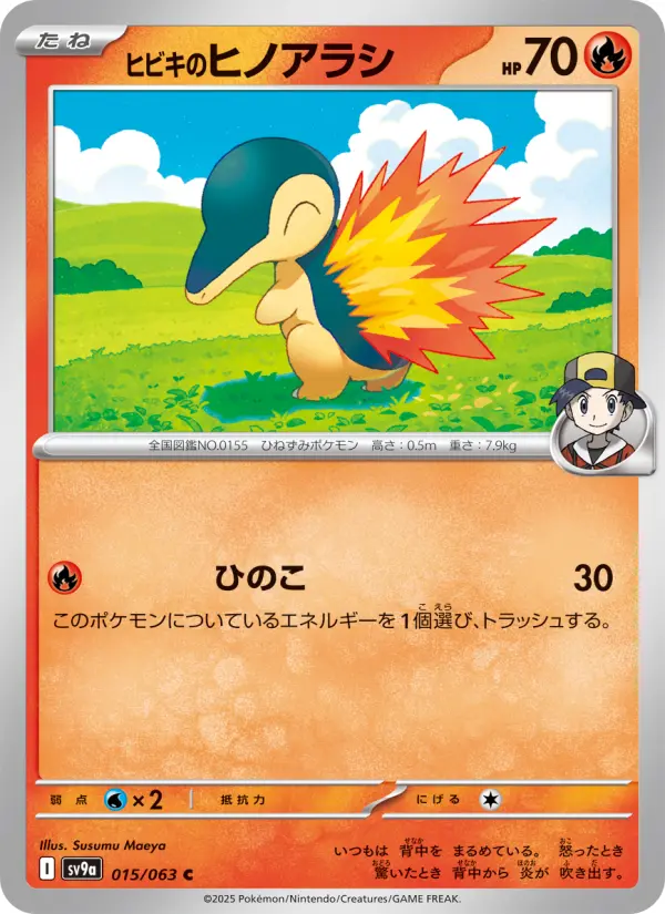 Carte Pokémon ヒビキのヒノアラシ 015