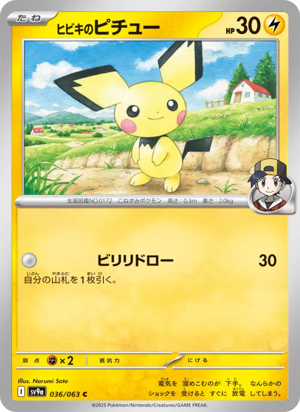 Carte Pokémon ヒビキのピチュー 036
